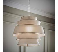ValueLights Valerie 5 Tier Natural Linen Ceiling Lamp Shade and Bulb