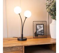 Valuelights Velika 2 Arm Opaque Globe Table Lamp Light In Black Black