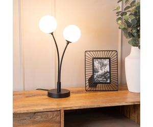 Valuelights Velika 2 Arm Opaque Globe Table Lamp Light In Black Black