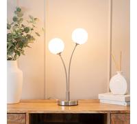 Velika 2 Arm Opaque Globe Table Lamp Light ValueLights Silver One Size