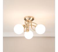 ValueLights | Silver Chrome 3 Way Flush Ceiling Light Fitting with White Frosted Glass Lampshades | Close-to-Ceiling Lights, Home Décor & Improvement Essential | Includes Bulb