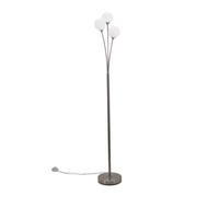 Valuelights Velika Chrome 3 Way Triple Floor Lamp With White Frosted Glass Globe Shades Light - Led Bulbs Included