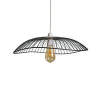 Valuelights Vella Wavy Umbrella Design Black Wire Ceiling Pendant Light Shade