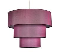 MiniSun | 3 Tier Purple Faux Silk Ceiling Light Shade | Lamp Shades, Home Décor & Improvement Essential | 38cm Shade Width