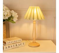 ValueLights | Natural Wood Candlestick Table Lamp with Sage Green Pleated Tapered Shade Living Room Bedroom Light | Table Lamps, Home Décor & Improvement Essential | Included LED Bulb