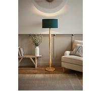 ValueLights | Traditional Light Wood Candlestick Floor Lamp with Forest Green Fabric Drum Shade for Living Room | Floor Lamps, Home Décor & Improvement Essential | Included LED Bulb