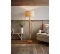 ValueLights | Traditional Light Wood Candlestick Floor Lamp with Natural Fabric Drum Shade for Living Room | Floor Lamps, Home Décor & Improvement Essential