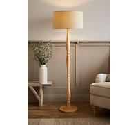 ValueLights | Traditional Light Wood Candlestick Floor Lamp with Natural Fabric Drum Shade for Living Room | Floor Lamps, Home Décor & Improvement Essential
