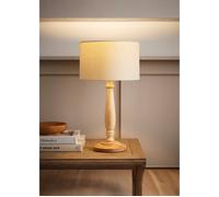 Victoria Light Wood Traditional Stem Table Lamp with Fabric Drum Shade ValueLights Natural One Size