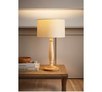 ValueLights | Traditional Light Wood Candlestick Table Lamp with Natural Fabric Drum Shade for Living Room Bedroom | Table Lamps, Home Décor & Improvement Essential