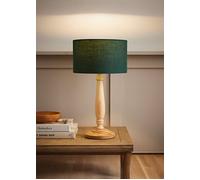 Victoria Light Wood Traditional Table Lamp with Fabric Drum Shade and LED Bulb ValueLights Green One Size