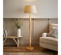 ValueLights | Traditional Light Wood Candlestick Floor Lamp with Beige Tapered Shade for Living Room | Floor Lamps, Home Décor & Improvement Essential