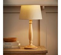 Valuelights Victoria Traditional Light Wood Candlestick Table Lamp With Beige Tapered Shade