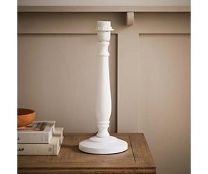 Valuelights Victoria Traditional White Wood Candlestick Table Lamp Base