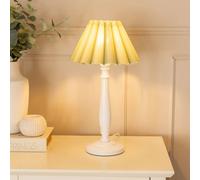 Victoria White Wood Candlestick Stem Table Lamp with Scallop Tapered Lamp Shade ValueLights Pale Green One Size