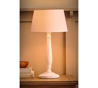 ValueLights | Traditional White Wood Candlestick Table Lamp with White Tapered Shade for Living Room Bedroom | Table Lamps, Home Décor & Improvement Essential | Included LED Bulb