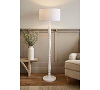 Candle Stick Floor Lamp with Fabric Shade White