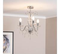 ValueLights Viscount 3 Way Chrome Chandelier Ceiling Pendant Light