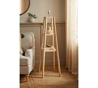 2-Shelf Floor Lamp Base Oak