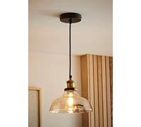 ValueLights Wallace Industrial Shallow Glass Shade Ceiling Pendant Drop Light in Orange ValueLights Orange