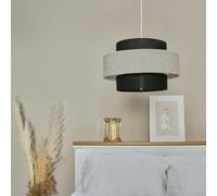 Valuelights Weaver Black/grey Herringbone Ceiling Lamp Shade And Bulb