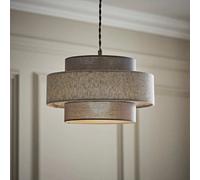 ValueLights Weaver Dark Grey and Grey Herringbone Ceiling Lamp Shade - Size: 30 x 17.5 x 30cm - Wilko