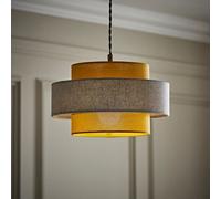 MiniSun | Modern Ceiling Light Shade in a Mustard and Grey Herringbone Finish | Pendant Lights, Home Décor & Improvement Essential | 30cm Shade Width