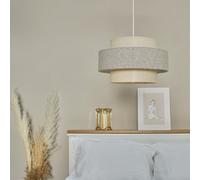 Valuelights Weaver Pair Of Cream/grey Herringbone Ceiling Lamp Shades