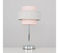 Valuelights Weaver Pair Of Touch Table Lamps With Herringbone/pink Shade