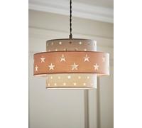 MiniSun | Modern Pink and Dark Grey Cut Out Star Design Ceiling Light Shade | Pendant Lights, Home Décor & Improvement Essential | 30cm Shade Width