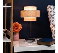 Valuelights Weaver Touch Table Lamp With Herringbone/pink Shade And Bulb
