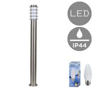 Valuelights Wharf Modern Outdoor Stainless Steel Bollard Lantern Light Post - 1 Metre