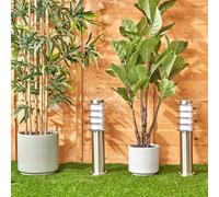 Wharf Stainless Steel Outdoor 450mm Ground Post Bollard Light ValueLights Silver One Size