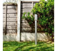 MiniSun Modern Outdoor Stainless Steel Bollard Lantern Light Post - 1 Metre