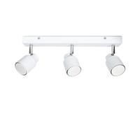 ValueLights | White 3 Way Bar Ceiling Spotlight Adjustable GU10 Spotlight | Bath Ceiling Lights, Home Décor & Improvement Essential | Includes LED Bulbs [6500K Cool White]