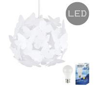 Valuelights White Ceiling Shade And Bulb (D)31.5Cm