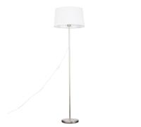 MiniSun | Modern Standard Floor Lamp in a Brushed Chrome Metal Finish with a White Shade | Floor Lamps & Torchieres, Home Décor & Improvement Essential