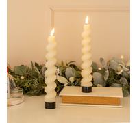 ValueLights White LED Candle Spiral Design Pack of 2