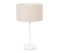 ValueLights | White Metal Single Stem Table Lamp with Cream Drum Lampshade for Living Room Bedroom | Table Lamps, Home Décor & Improvement Essential | Included LED Bulb