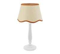 ValueLights | White Wood Candlestick Table Lamp with Rust Trim Scallop Shade Living Room Bedroom Light | Table Lamps, Home Décor & Improvement Essential