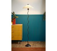 ValueLights | Black Metal Wavy Single Stem Floor Lamp with White Origami Pleated Shade | Home Décor, Bedside & Desk Lamp