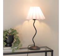 Wiggle Black Metal Single Stem Table Lamp with Scallop Tapered Lamp Shade ValueLights Lilac One Size
