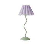 ValueLights | Wiggle Lilac Pleated Scallop Lamp Shade Moss Green Metal Table Lamp | Table Lamps, Home Décor & Improvement Essential