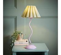 Valuelights Wiggle Sage Pleated Scallop Lamp Shade Pale Purple Metal Table Lamp