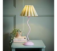 Valuelights Wiggle Sage Pleated Scallop Lamp Shade Pale Purple Metal Table Lamp And Led Bulb