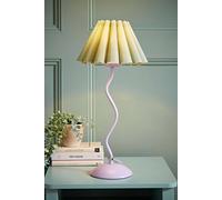 Valuelights Wiggle Sage Pleated Scallop Lamp Shade Pale Purple Metal Table Lamp