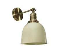 MiniSun | Retro Style Antique Gold Wall Light with a Cream Dome Shade | Home Décor, Bedside & Desk Lamp | Mains Wired