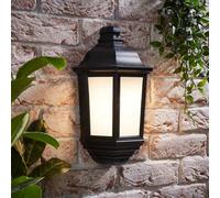 MiniSun | Traditional Black Plastic Porch Wall Mounted Flush Lantern | Outdoor Wall Lights, Home Décor & Improvement Essential | Mains Wired