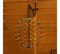 Wire Frame Solar Garden Black Metal Ball Hanging Pendant Light ValueLights Black One Size