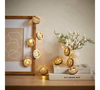MiniSun | Battery Operated String Lights Wooden Discs Stars & Reindeers | Indoor, Home Décor & Improvement Essential | Pack of 10